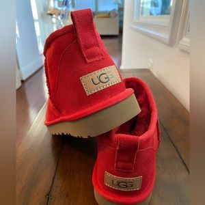 Red Genuine UGG short Booties -new!